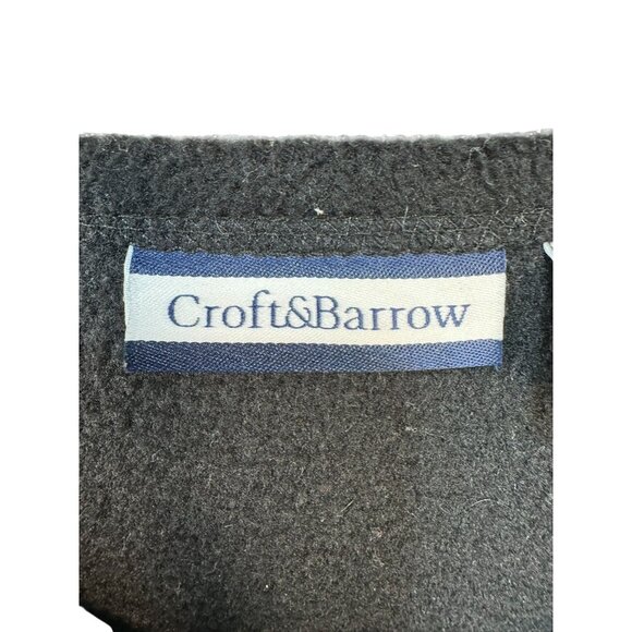 Croft & Barrow Womens Embroidered Cardinal Fleece Jacket 1X Black Red Floral - Picture 2 of 10